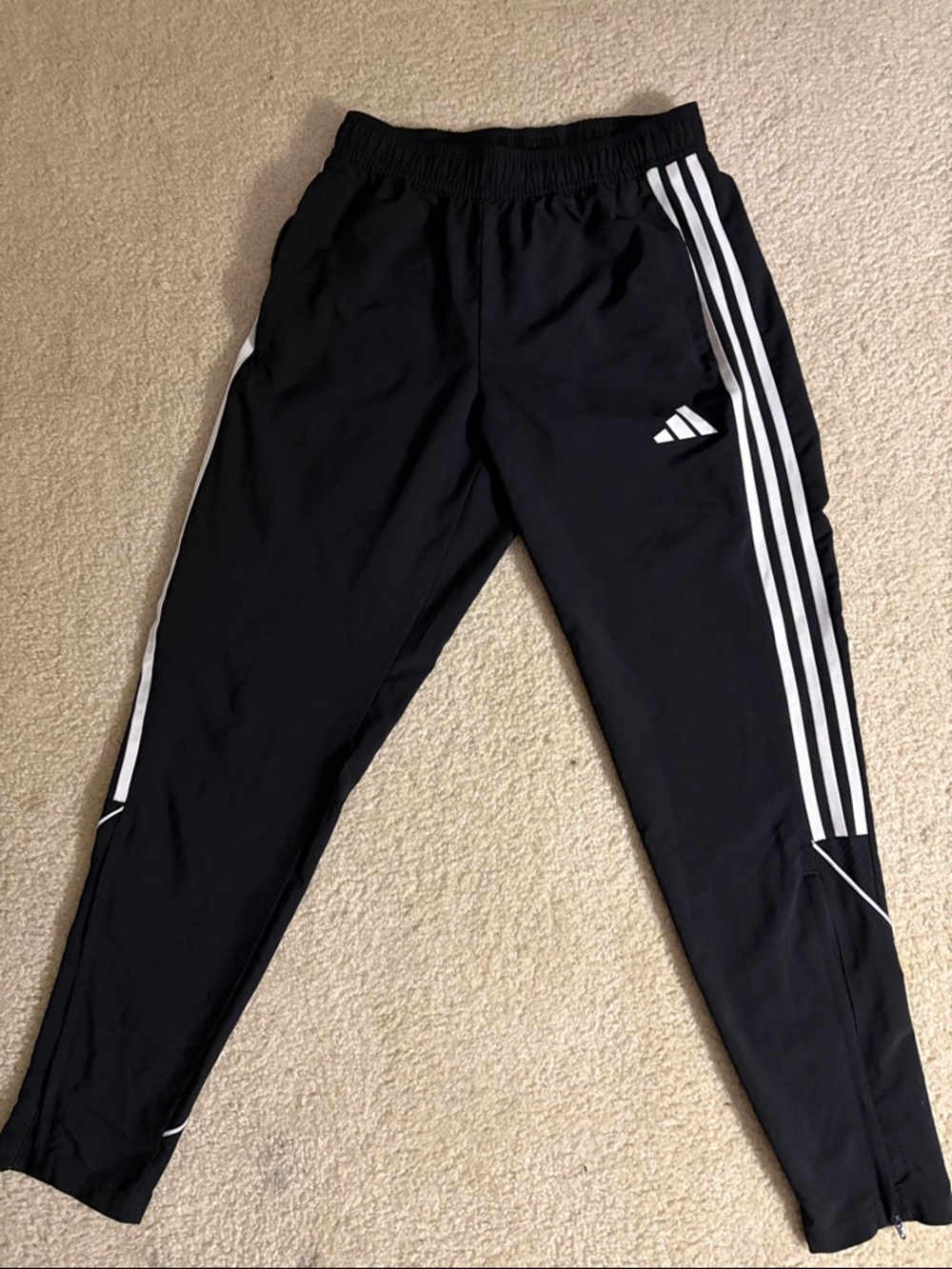 Adidas Black Jogger Sweatpants with White Side Stripes